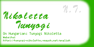 nikoletta tunyogi business card